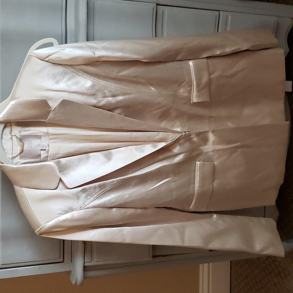 Guess Brasila satin suit in Pearl Oyster NWT